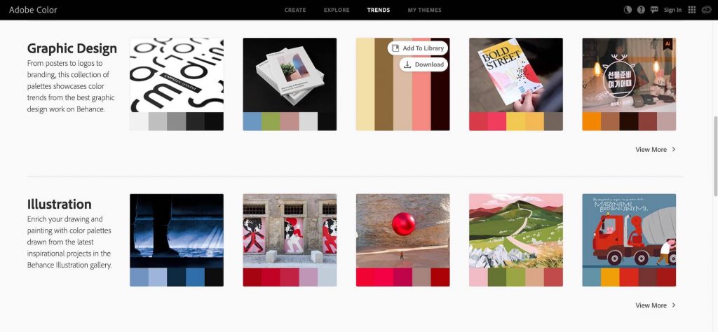 adobe trending color palettes