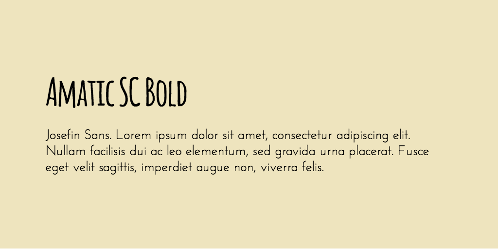 Amatic SC & Josefin Sans font combination