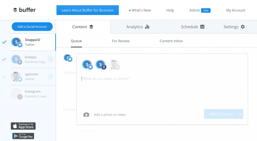 buffer scheduling out real estate social media posts