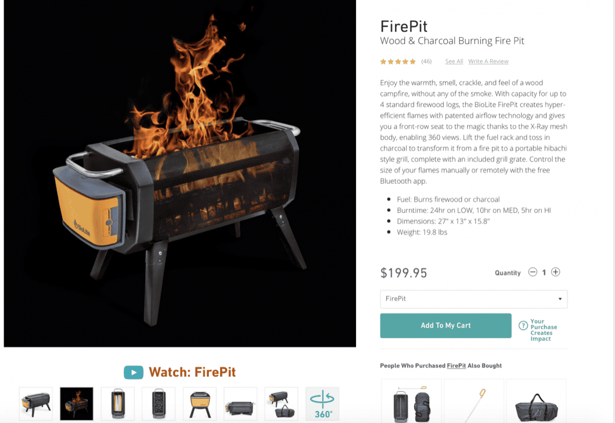 firepit product image example