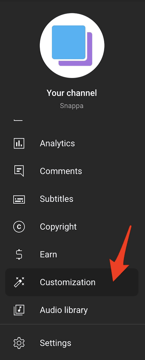 A screenshot showing instructions how to customize a YouTube channel