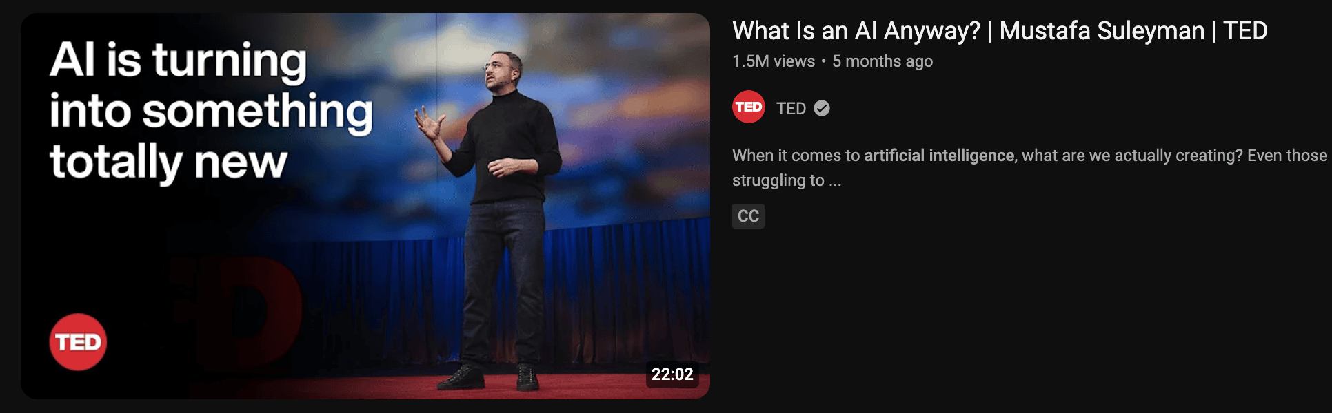 A screenshot of a thumbnail image from TED's YouTube channel