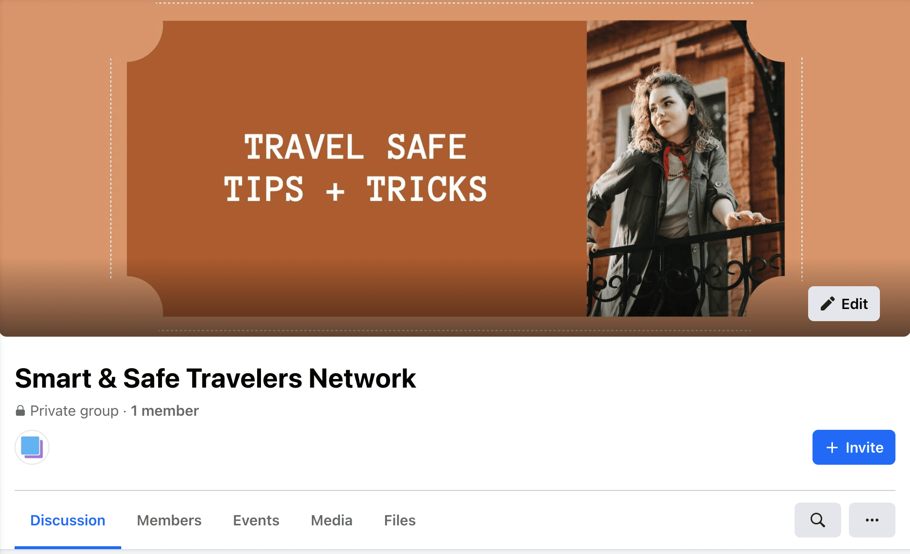 Travel Facebook group cover photo example