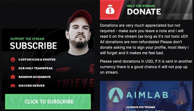 twitch donate panel example